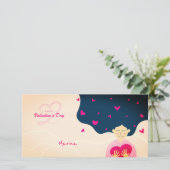 Mooi Landschap Valentijnsdag Vrouw Knuffel Hart Ka Feestdagenkaart (Staand voorkant)