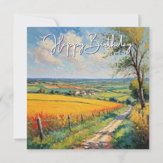 Mooi landschap Zomer platteland Verjaardag Kaart (Voorkant)