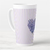 Mooi lavendel witte strepen Hart   Latte Mok (Linkerhoek)