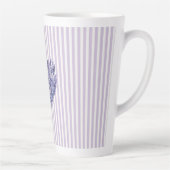 Mooi lavendel witte strepen Hart   Latte Mok (Rechts)