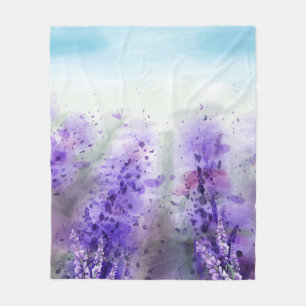 Mooi lavendeveld fleece deken