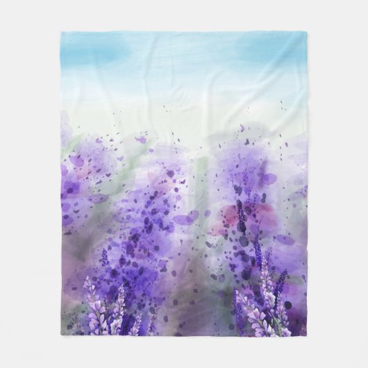 Mooi lavendeveld fleece deken (Voorkant)