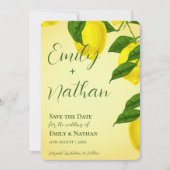 Mooi Lemon Cute Bright Yellow Citrus Wedding Save The Date (Voorkant)