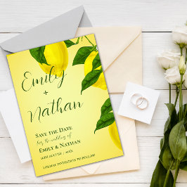 Mooi Lemon Cute Bright Yellow Citrus Wedding Save The Date