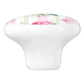 mooi, lente, shabby chic, roze rozen, chic, f keramische knop (Zijkant)