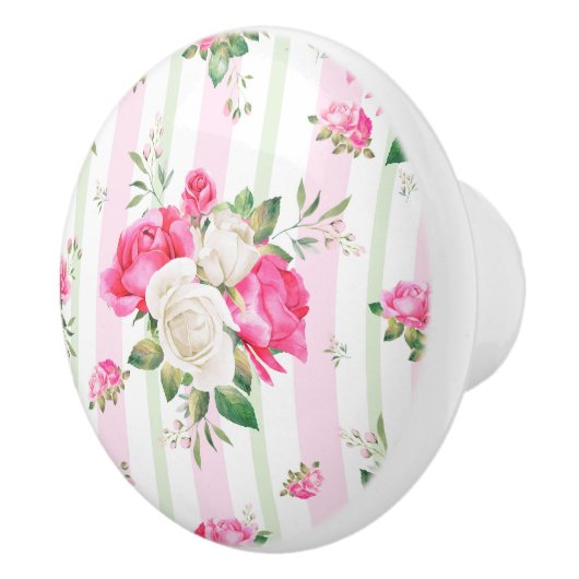 mooi, lente, shabby chic, roze rozen, chic, f keramische knop (Rechts)