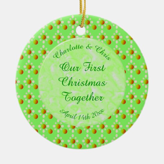 Mooi Lentewed met Appelbloesem en Appels Keramisch Ornament (Voorkant)