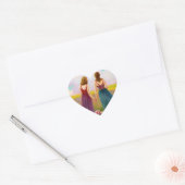 Mooi Lesbisch Paar in Gebied van Bloemen Hart Sticker (Envelop)
