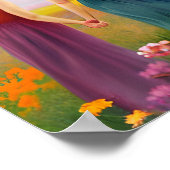 Mooi Lesbisch Paar in Gebied van Bloemen Poster (Hoek)