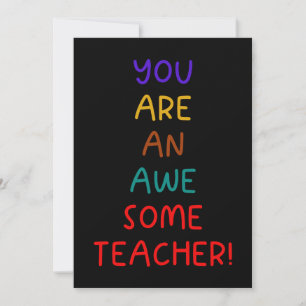 Mooi Lettertype Leuke Docent Wenskaart