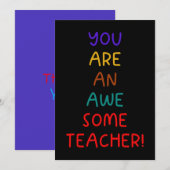 Mooi Lettertype Leuke Docent Wenskaart (Voorkant / Achterkant)