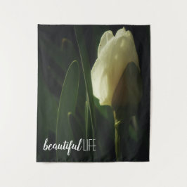 Mooi leven — Quote Daffodil Flower Wandkleed