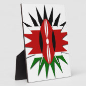 Mooi levendig Keniaans vlagpatroon: een 18-sterren Fotoplaat (Zijkant)