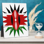 Mooi levendig Keniaans vlagpatroon: een 18-sterren Fotoplaat (Zijkant)