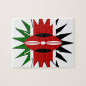 Mooi levendig Keniaans vlagpatroon: een 18-sterren Legpuzzel (Horizontaal)