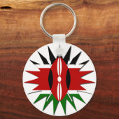 Mooi levendig Keniaans vlagpatroon: een 18-sterren Sleutelhanger (Voorkant)