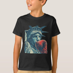 Mooi Liberty gezicht met boksen uitrusting kostuum T-shirt
