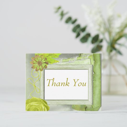 Mooi licht groen dank u briefkaart (Staand voorkant)