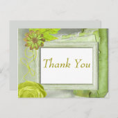 Mooi licht groen dank u briefkaart (Voorkant / Achterkant)