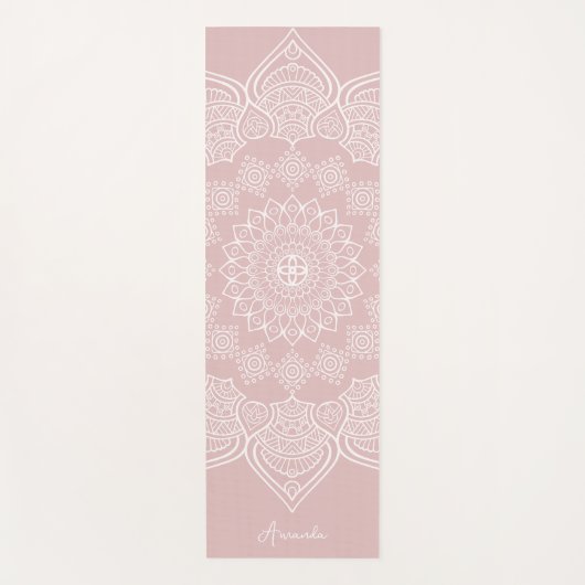 Mooi Licht Lotus Roos Mandala Aangepast Yoga Mat (Voorkant)