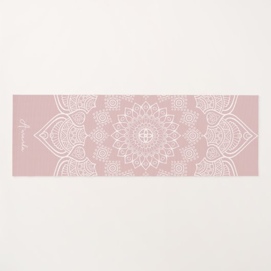 Mooi Licht Lotus Roos Mandala Aangepast Yoga Mat (Voorkant (horizontaal))