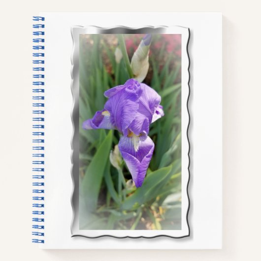 Mooi lichtblauw Iris Notitieboek (Voorkant)