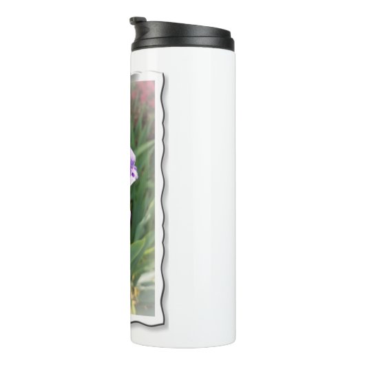 Mooi lichtblauw Iris Thermosbeker (Geroteerd rechts)