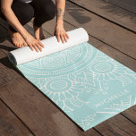 Mooi lichtblauw Mandala Yogamat<br><div class="desc">Een prachtig, lichtblauw, op maat gemaakt design.</div>