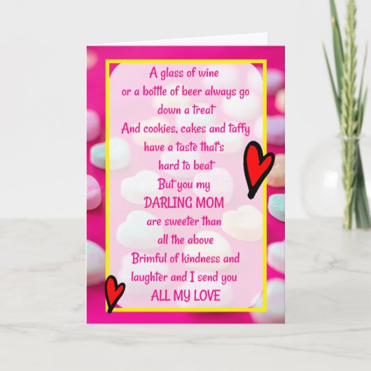 Mooi lief gedicht Moederdag Kaart (Voorkant)