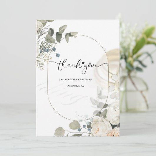 Mooi lijst, modern dank u,Flat Dank Bedankkaart (Staand voorkant)