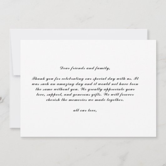 Mooi lijst, modern dank u,Flat Dank Bedankkaart (Achterkant)