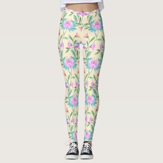Mooi Lilly Seamless Pattern Leggings (Voorkant)