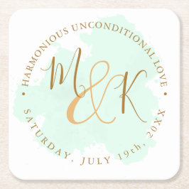 Mooi Lime Green Elegant Boho Wedding Kartonnen Onderzetters