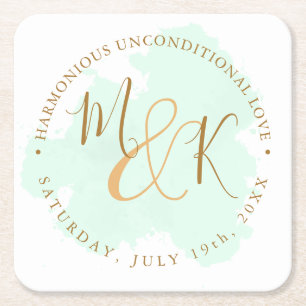 Mooi Lime Green Elegant Boho Wedding Kartonnen Onderzetters