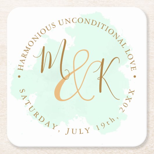 Mooi Lime Green Elegant Boho Wedding Kartonnen Onderzetters (Voorkant)