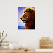 Mooi Lion-portret op Zee, persoonlijk Poster (Keuken)