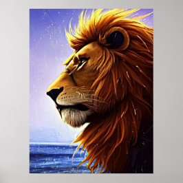 Mooi Lion-portret op Zee, persoonlijk Poster
