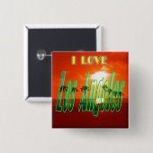 "Mooi Los Angeles" Knop Vierkante Button 5,1 Cm (Voorkant /achterkant)