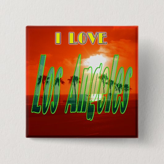"Mooi Los Angeles" Knop Vierkante Button 5,1 Cm (Voorkant)
