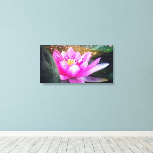 Mooi Lotus, landschap, Zen Canvas Afdruk (Insitu (Houten vloer))
