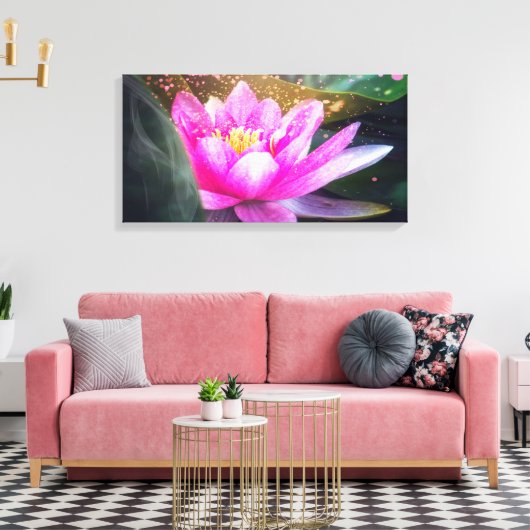 Mooi Lotus, landschap, Zen Canvas Afdruk (Insitu (Woonkamer))