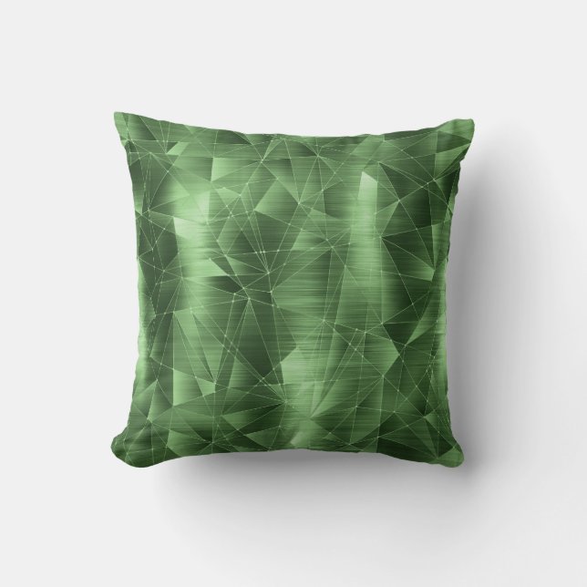 Mooi Luxe Forest Green Geometrical Pattern Kussen (Voorkant)