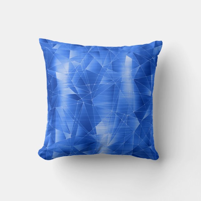 Mooi Luxe Royal Blue Geometrical Pattern Kussen (Voorkant)