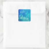Mooi Maak een Wish Lucky Paardenbloem Blauwe Stick Vierkante Sticker (Tas)