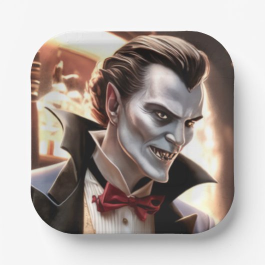 Mooi maar bloeddorstig, Dracula Papieren Bordje (Voorkant)