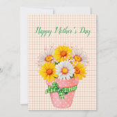 Mooi Madelief Pot Bloemen Moederdag Kaart (Voorkant)