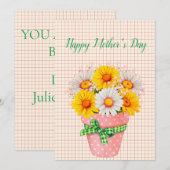 Mooi Madeliefje Pot Bloemen Moederdag Kaart (Voorkant / Achterkant)