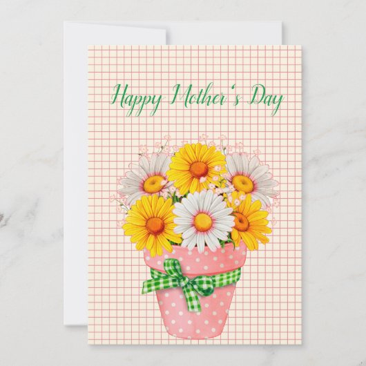 Mooi Madeliefjes Pot Bloemen Moederdag Kaart (Voorkant)