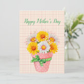 Mooi Madeliefpot Bloemstuk Moederdagkaart Feestdagenkaart (Staand voorkant)