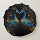 Mooi majestueus pauwenpaar kussen (Achterkant)